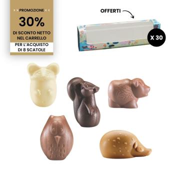 pacco animaletti del bosco 8 scatole di valrhona