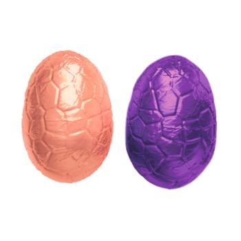 uovo pralinato mandorle e nocciole incartato 2 colori di valrhona