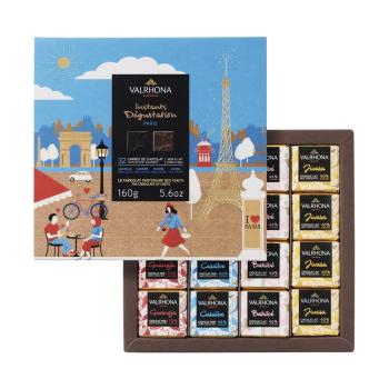 cofanetto parigi 32 carre cioccolato fondente e al latte 160 g di valrhona