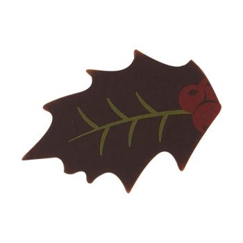 decorazione foglia di agrifoglio bacche di chocolatree