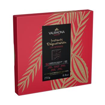 cofanetto 50 carre di cioccolato fondente di valrhona