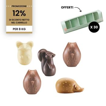 pacco animaletti del bosco 8 scatole di valrhona