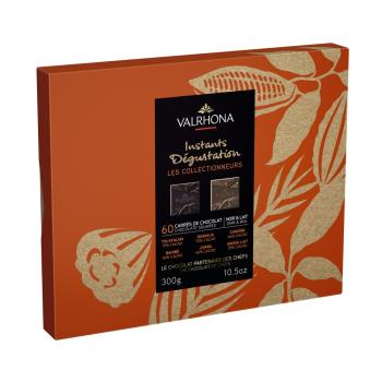 cofanetto 60 carre cioccolato fondente e al latte 300 g di valrhona