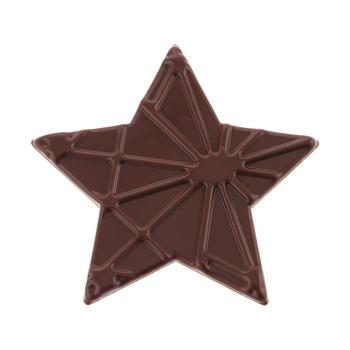 decorazioni stella in rilievo in cioccolato fondente di chocolatree