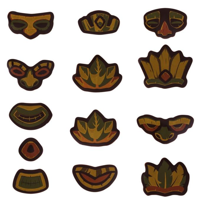 decorazioni volti tiki fondenti 4 modelli di chocolatree