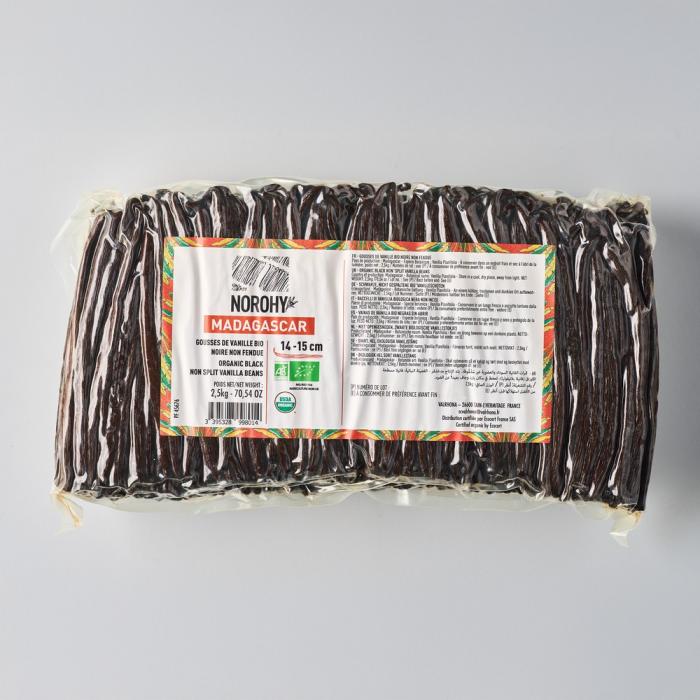 baccelli di vaniglia nera del madagascar bio 14 15cm di norohy