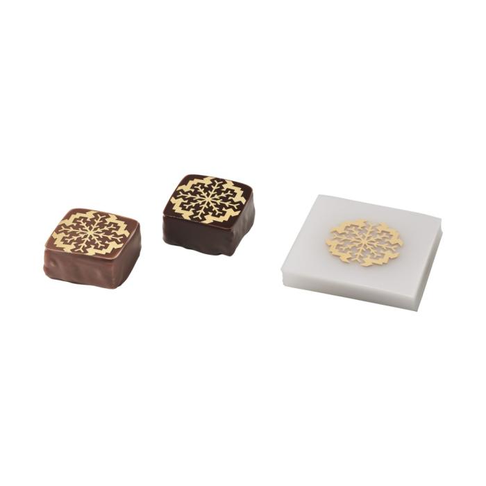trasferibile oro cesellato fiocco natalizio di chocolatree