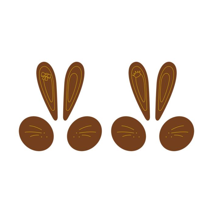 decorazioni coniglietto e coniglietta pasquali 2 modelli di chocolatree