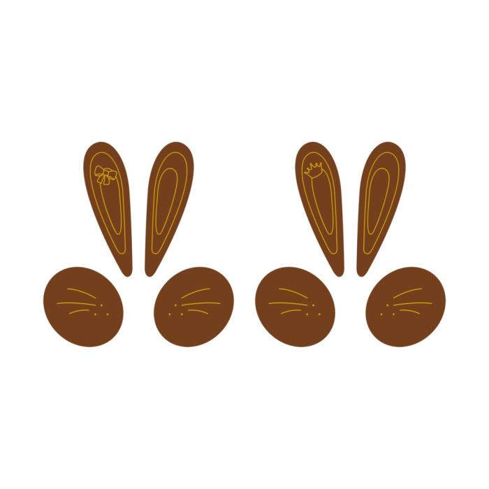 decorazioni coniglietto e coniglietta pasquali 2 modelli di chocolatree