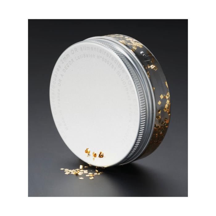 Contenitore bucherellato mini quadrati d’oro