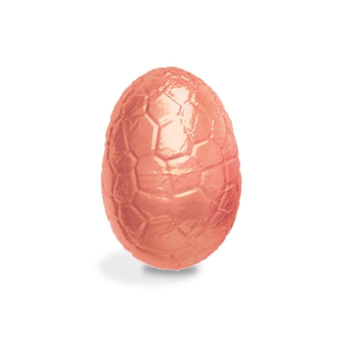 uovo pralinato fruttato croccante rivestimento cioccolato fondente incartato di valrhona