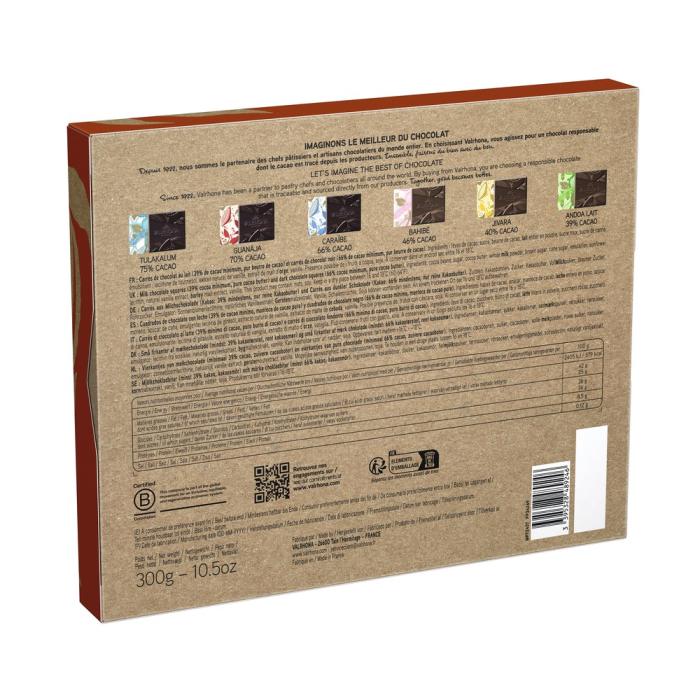 cofanetto 60 carre cioccolato fondente e al latte 300 g di valrhona