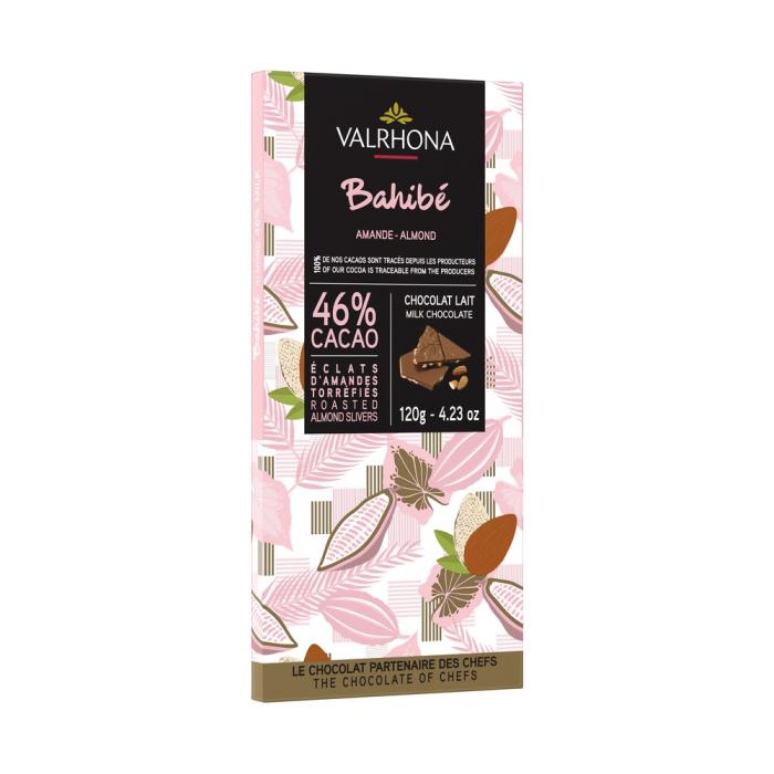 tavoletta cioccolato al latte bahibe e mandorle tostate 120 g di valrhona