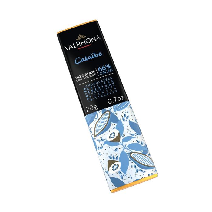 mini tavoletta cioccolato fondente caraibe 66 20 g di valrhona