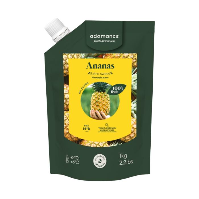 ananas extra sweet in purea refrigerata 2 x 1 kg di adamance