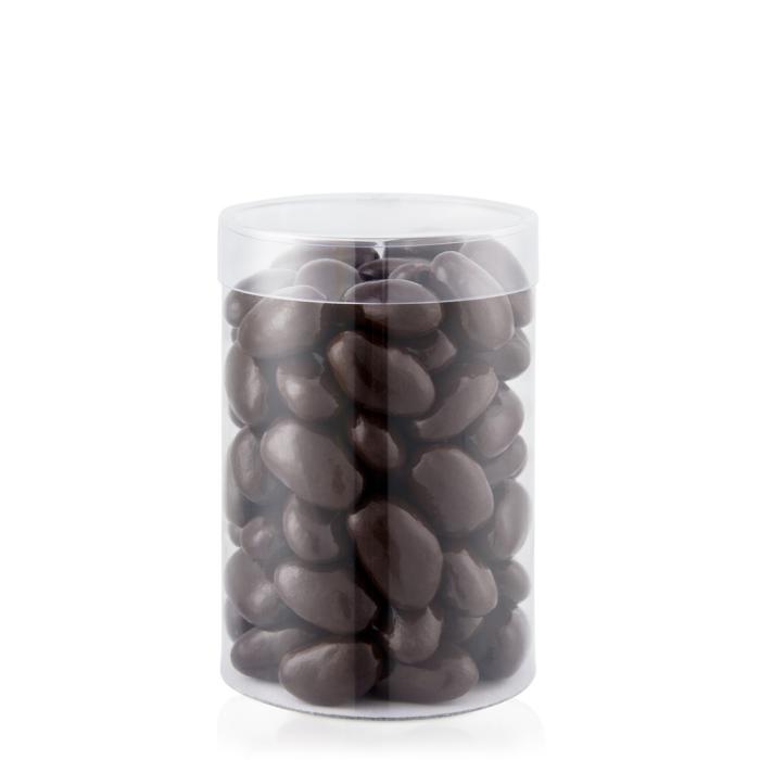 scatola tubo trasparente di valrhona