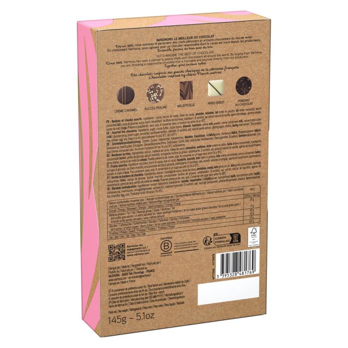 cofanetto 15 cioccolatini fondenti al latte e bianchi di valrhona