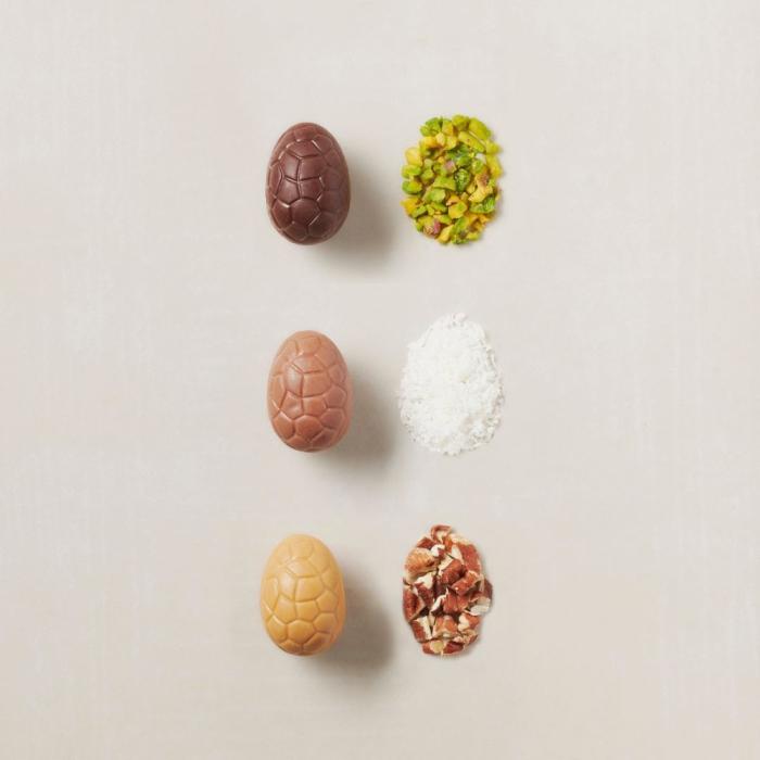 uovo incartato pralinato mandorle cocco latte di valrhona