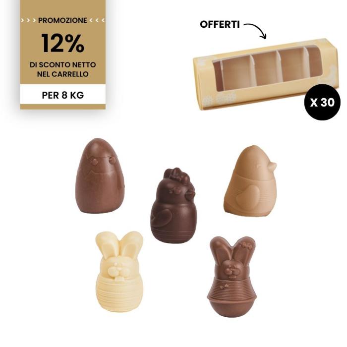 pacco animaletti di pasqua 8 scatole di valrhona