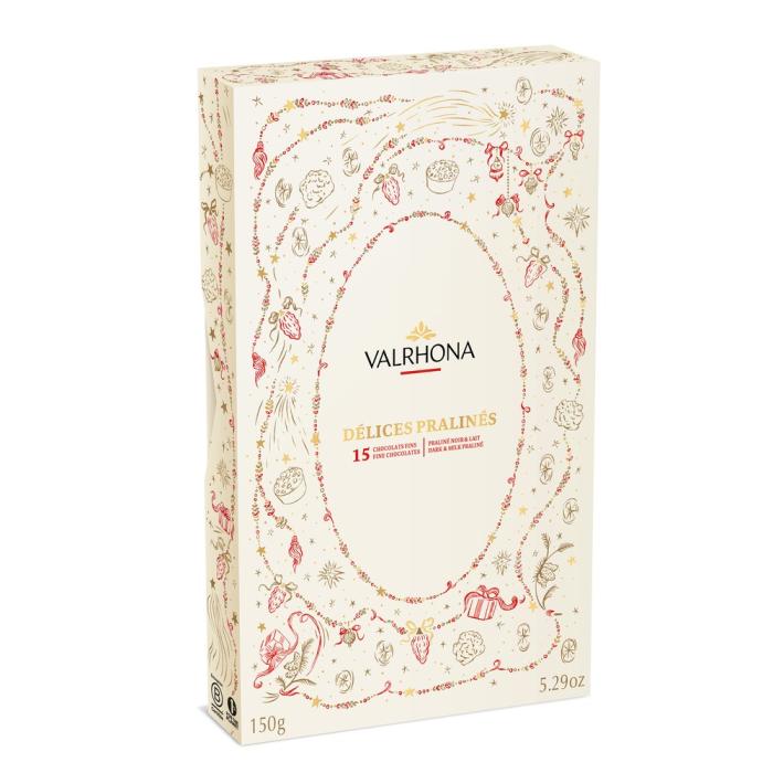 cofanetto delizie pralinate fondenti e al latte natale 2026 150 g di valrhona