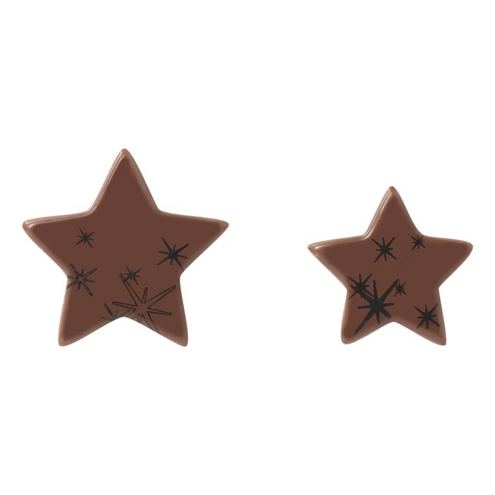 decorazioni stelle fiocchi al latte 2 dimensioni di chocolatree