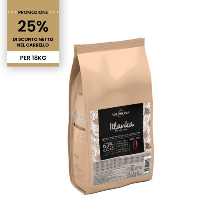 promozione cioccolato fondente illanka 63 18 kg di valrhona
