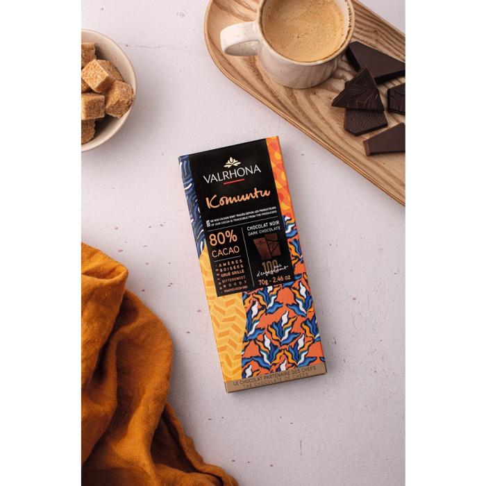 Tavoletta di cioccolato fondente Komuntu 80%