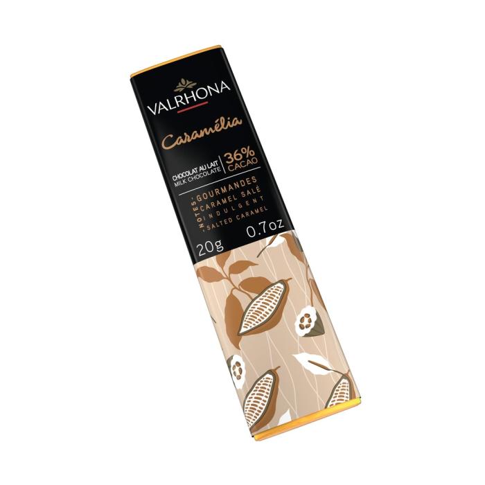 mini tavoletta cioccolato al latte caramelia 36 20 g di valrhona