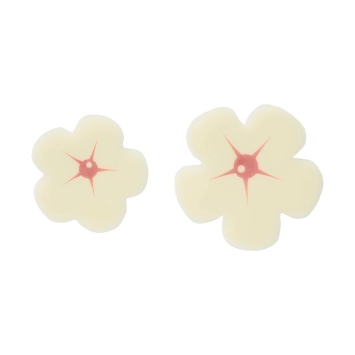 Decorazione fiore bianco e rosa 2 dimensioni