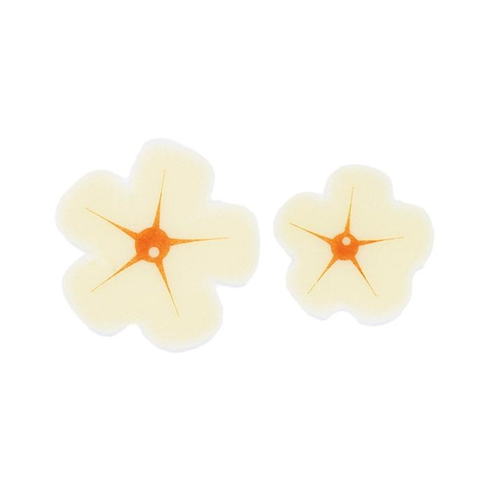 decorazione fiore bianco e arancione 2 dimensioni di chocolatree