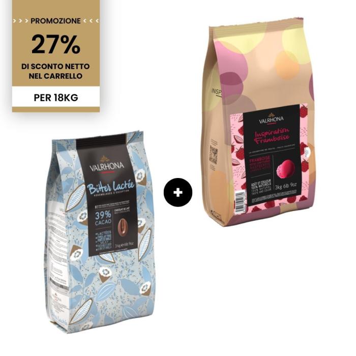 promozione cioccolato al latte bitter lactee 39 inspiration lampone 18 kg di valrhona