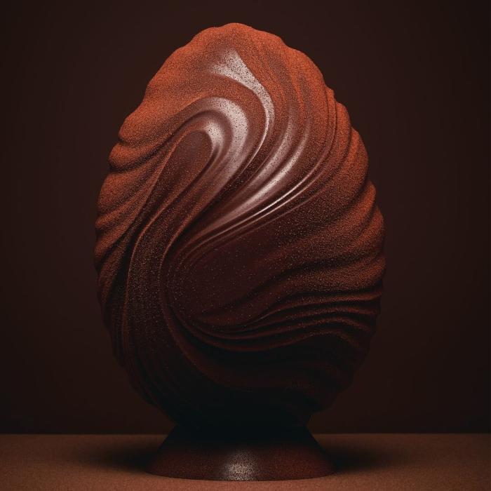 stampo uovo drappeggiato di valrhona