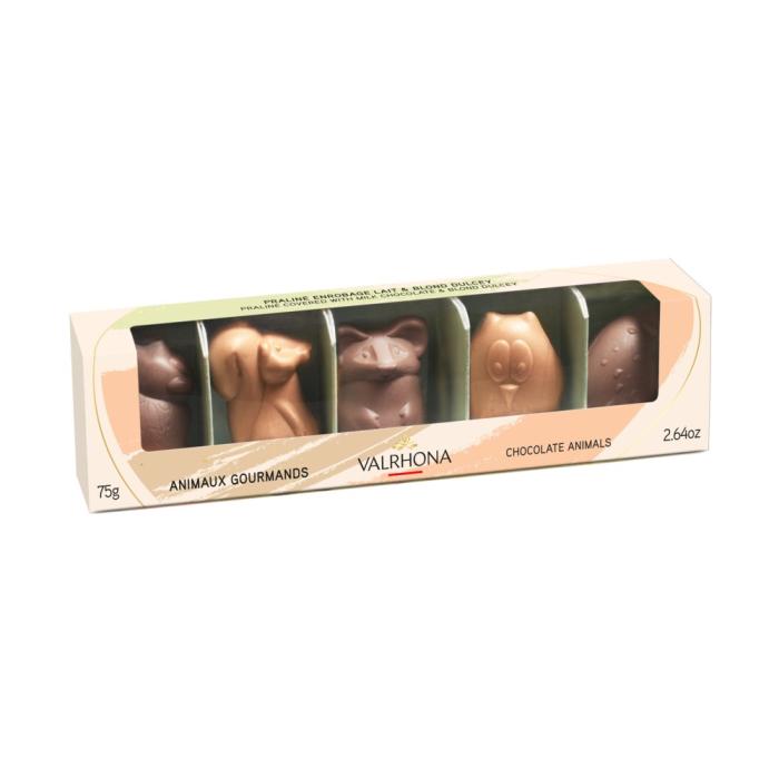astuccio animali di pasqua 2026 75 g di valrhona